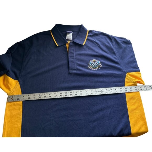 Vtg NFL Super Bowl XXXVII Polo Shirt XL PlayDry Moisture-Wicking Navy & Yellow - Picture 6 of 9